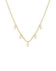 Rosefield Ketting Playful Crystals Baguette Dangling Goudkleurig Verguld 14K Goud Stainless Steel Dames - JNCDG-J1176