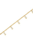 Rosefield Ketting Playful Crystals Baguette Dangling Goudkleurig Verguld 14K Goud Stainless Steel Dames - JNCDG-J1176