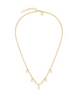 Rosefield Ketting Playful Crystals Baguette Dangling Goudkleurig Verguld 14K Goud Stainless Steel Dames - JNCDG-J1176