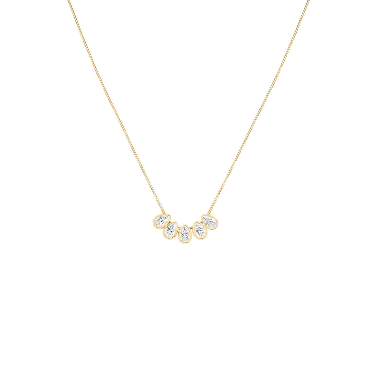 Rosefield Ketting Playful Crystals Multi Drops JNCDG-J1177 Goudkleurig