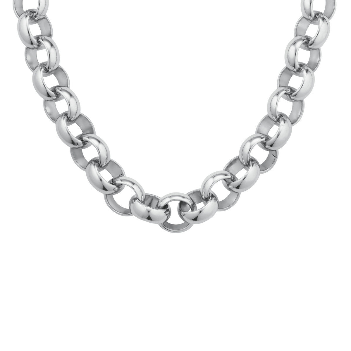 Rosefield Ketting Chunky Roll JNCNS-J895 Zilverkleurig