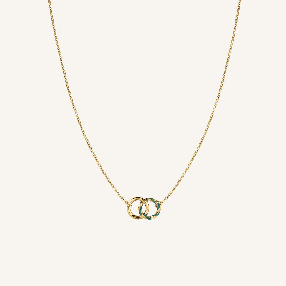 Rosefield Ketting Emerald Duo JNEDG-J714 Gold Emerald Duo