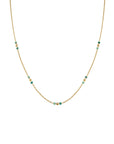 Rosefield Ketting Emerald Dotted Goudkleurig 14k Yellow Goudkleurig + Green Enamel Stainless Steel Dames - JNEDG-J719
