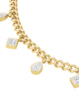 Rosefield Ketting Playful Crystals Multi Stones Choker Goudkleurig Verguld 14K Goud Stainless Steel Dames - JNMCG-J1178
