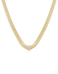 Rosefield Ketting Large Snake with Crystals Goudkleurig Verguld 14K Goud Stainless Steel Dames - JNSCG-J1187