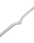 Rosefield Ketting Large Snake with Crystals Zilverkleurig Rhodium Plated Stainless Steel Dames - JNSCS-J1188