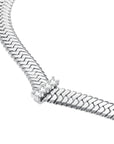 Rosefield Ketting Large Snake with Crystals Zilverkleurig Rhodium Plated Stainless Steel Dames - JNSCS-J1188
