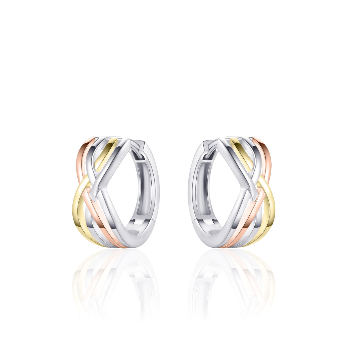 Gisser Oorringen Zilver Verguld Tricolor – KC076T