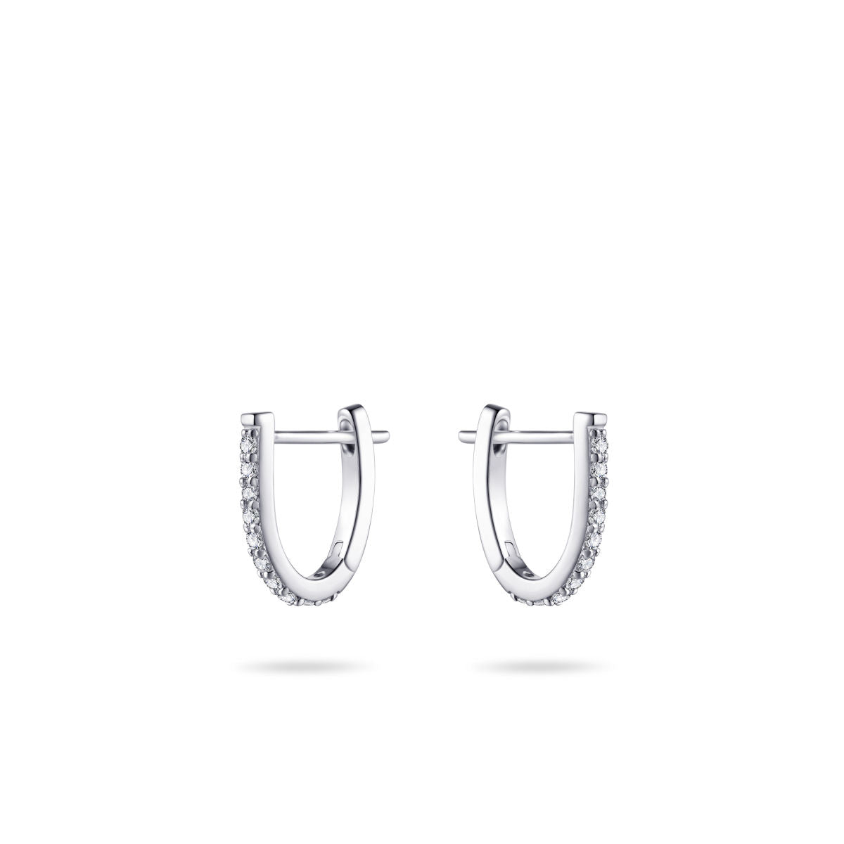 Gisser Oorringen Zilver Gerhodineerd Zirkonia Wit – KC1004