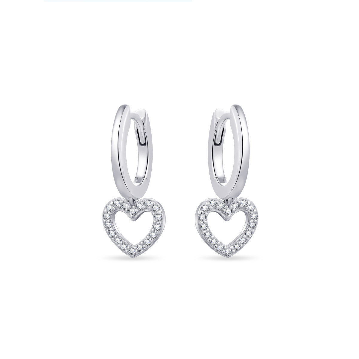 Gisser Oorbellen Zilver Gerhodineerd Zirkonia Wit – KC1023