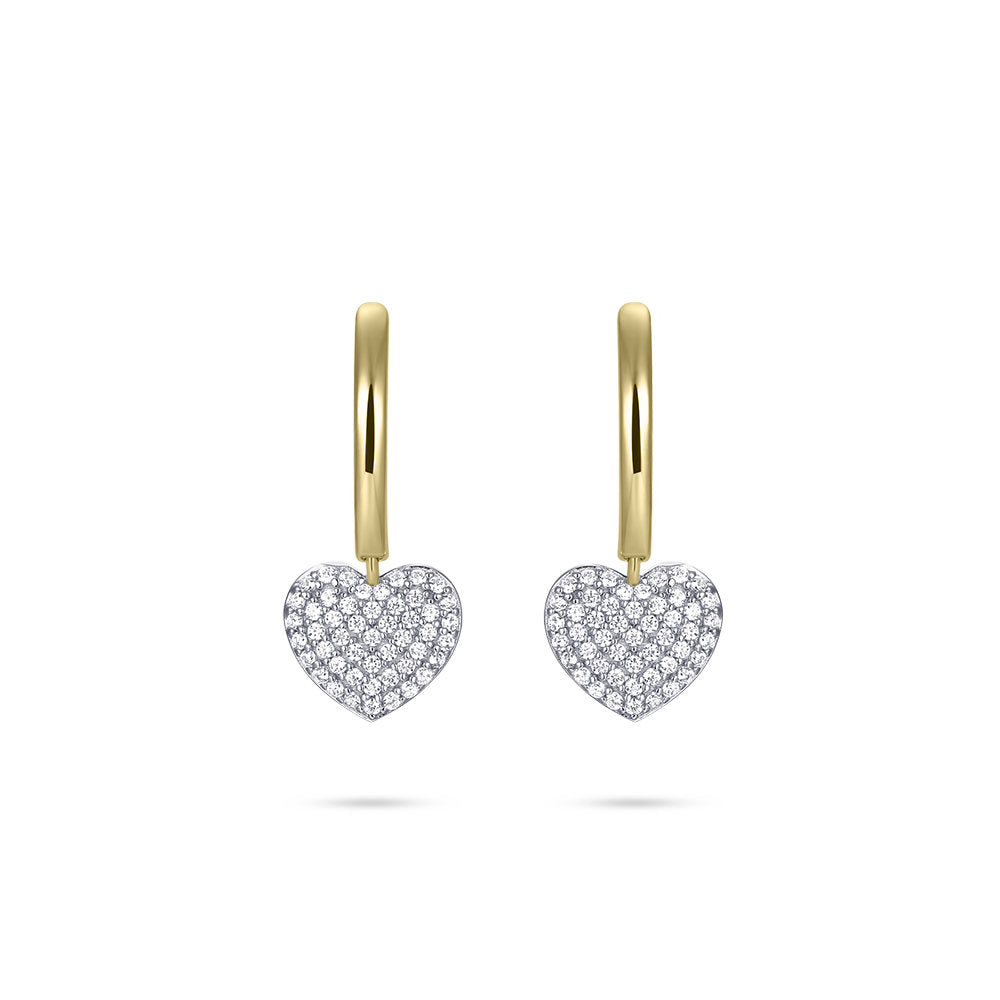 Gisser Oorringen Zilver Geel Verguld Zirkonia Wit – KC1025Y – foto 2