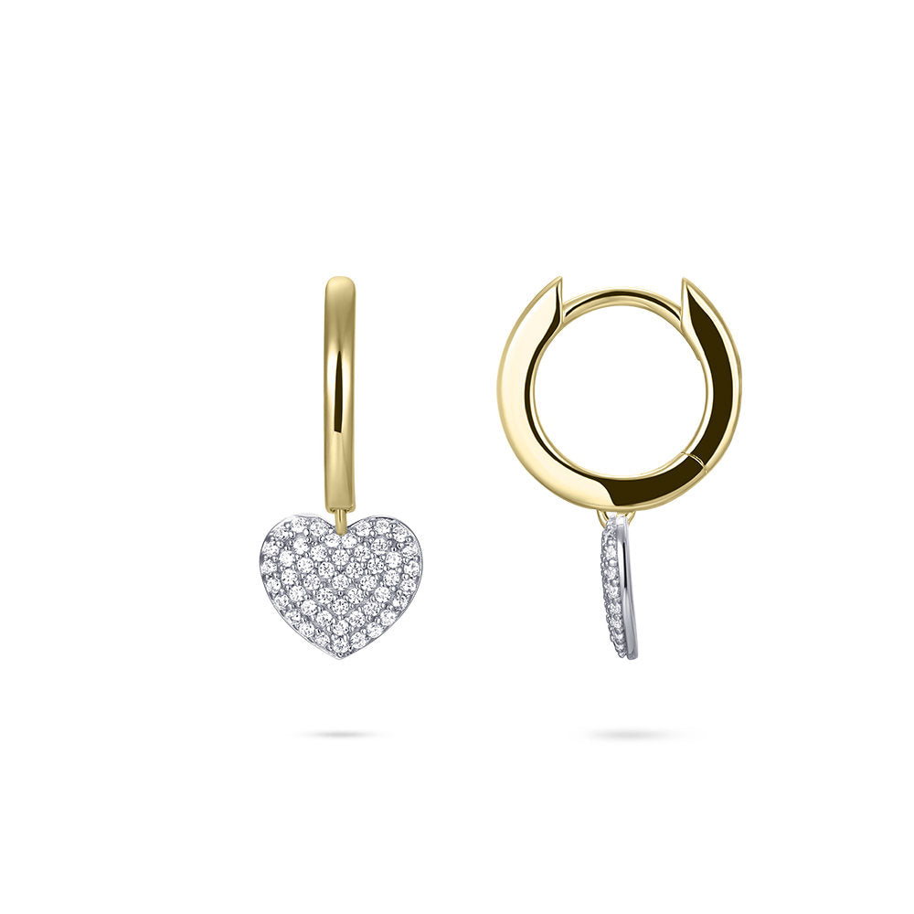 Gisser Oorringen Zilver Geel Verguld Zirkonia Wit – KC1025Y – foto 3