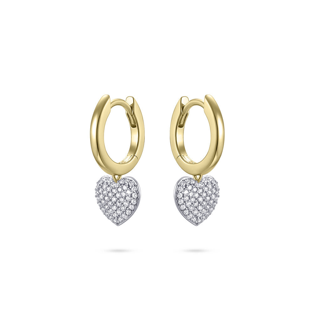 Gisser Oorringen Zilver Geel Verguld Zirkonia Wit – KC1025Y