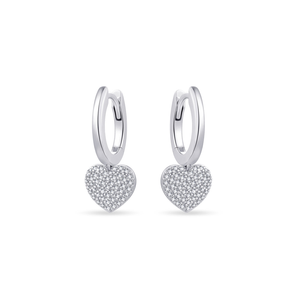 Gisser Oorringen Zilver Gerhodineerd Zirkonia Wit – KC1025