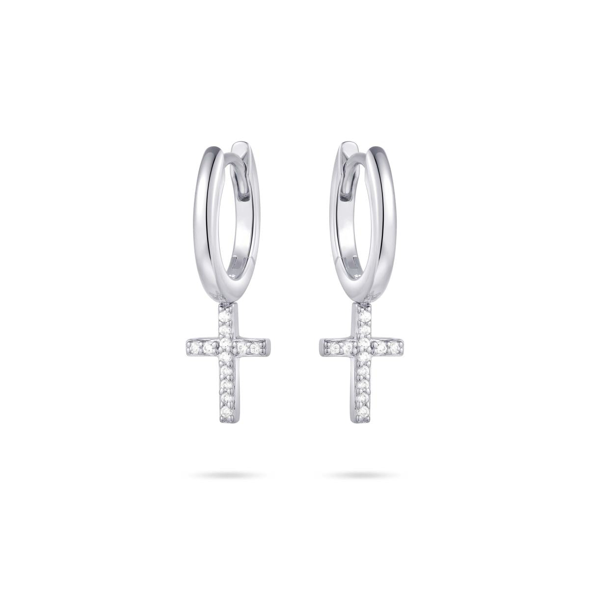 Gisser Oorringen Zilver Gerhodineerd Zirkonia Wit – KC1028