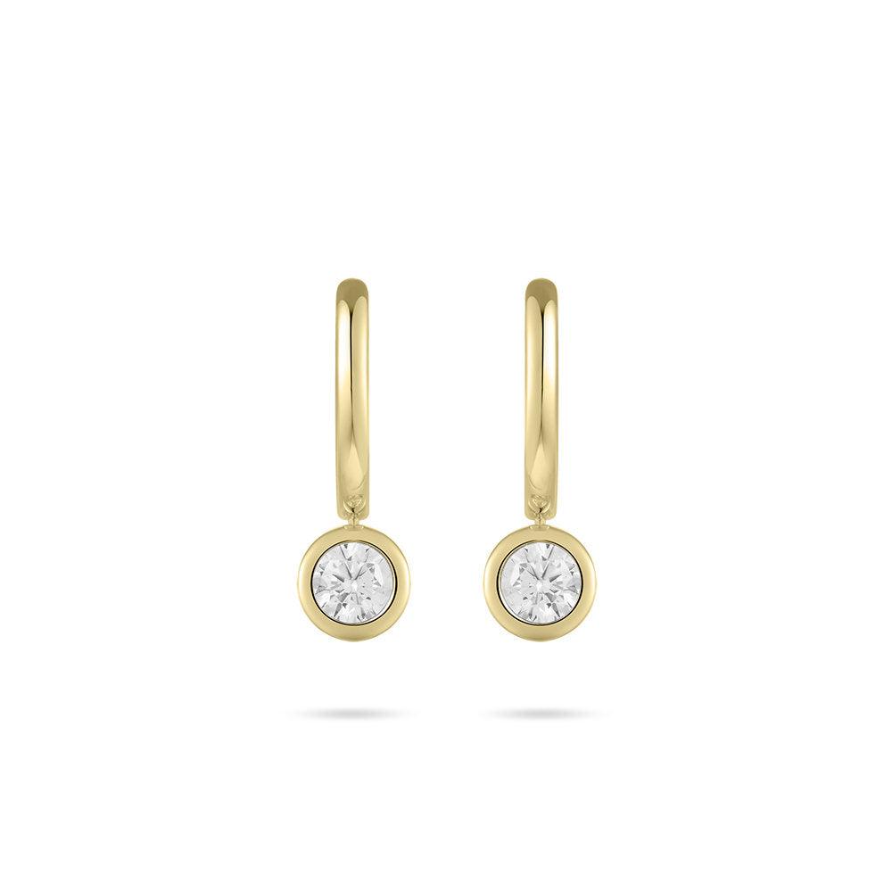 Gisser Oorringen Zilver Geel Verguld Zirkonia Wit – KC1032Y – foto 2