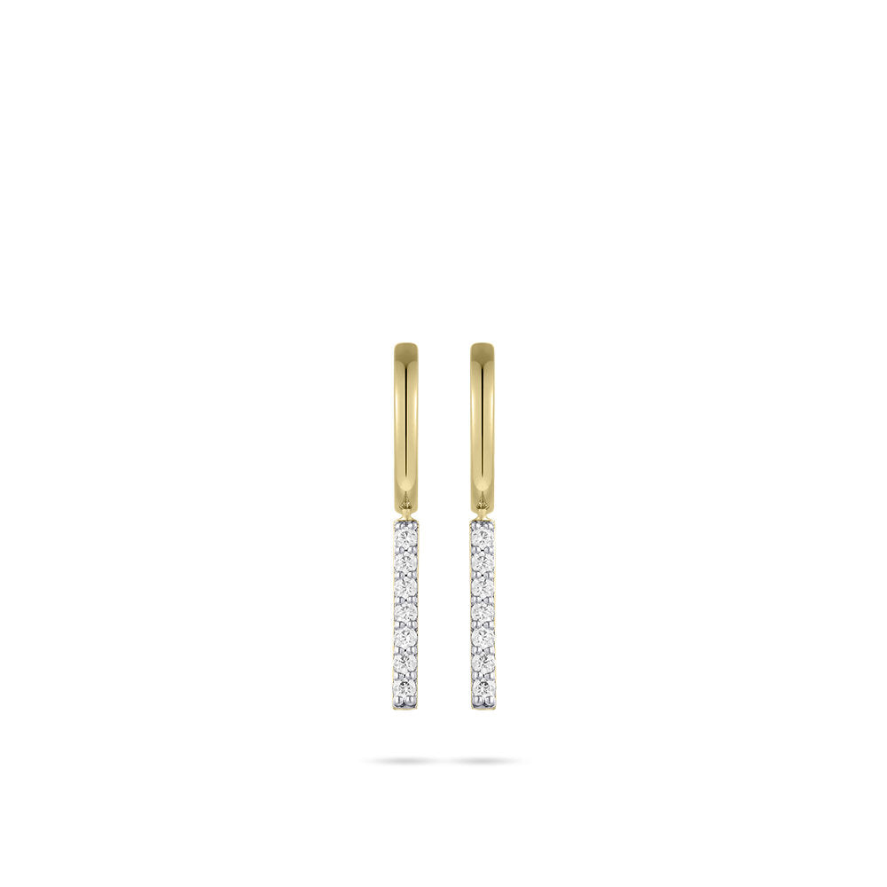 Gisser Oorringen Zilver Geel Verguld Zirkonia Wit – KC1036Y – foto 2