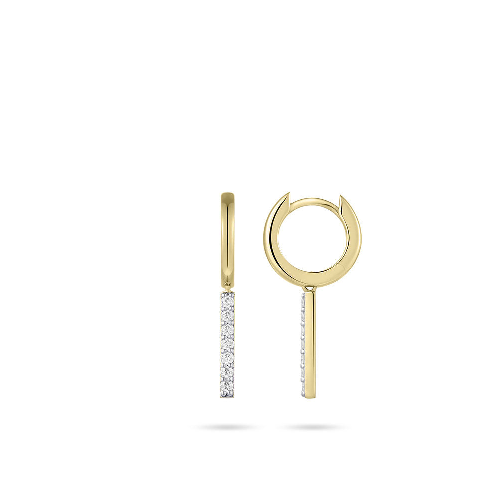 Gisser Oorringen Zilver Geel Verguld Zirkonia Wit – KC1036Y – foto 3
