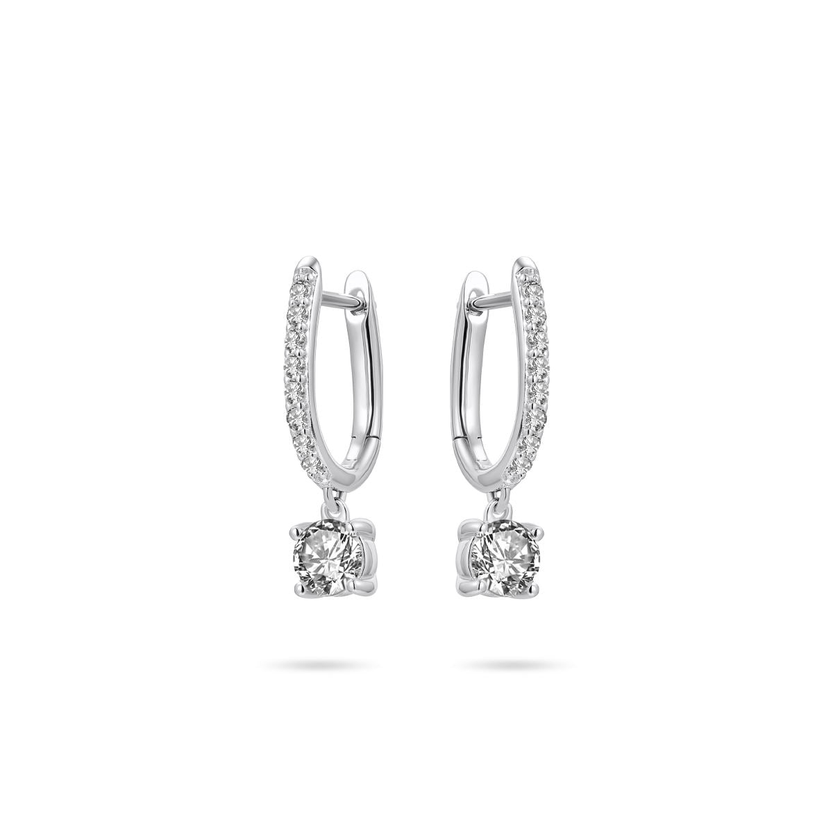 Gisser Oorringen Zilver Gerhodineerd Zirkonia Wit – KC1040
