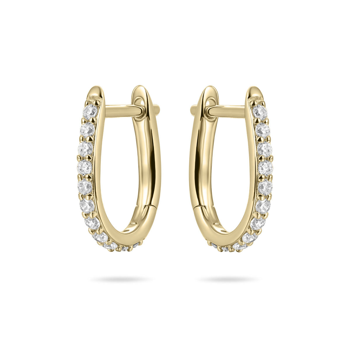 Gisser Oorringen Zilver Geel Verguld Zirkonia Wit – KC1048Y