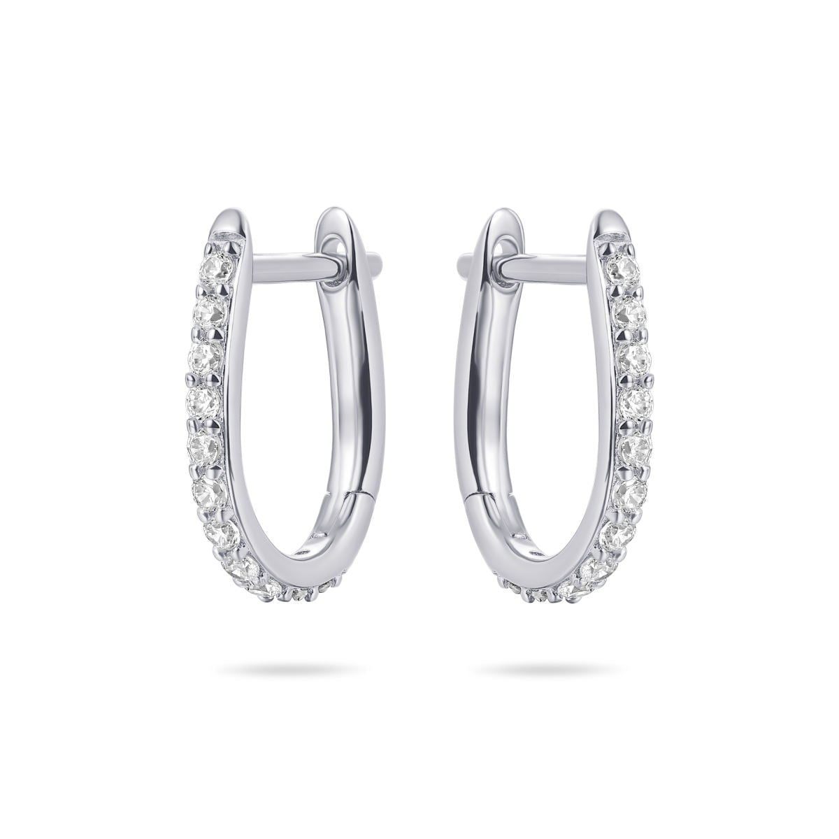 Gisser Oorringen Zilver Gerhodineerd Zirkonia Wit – KC1048