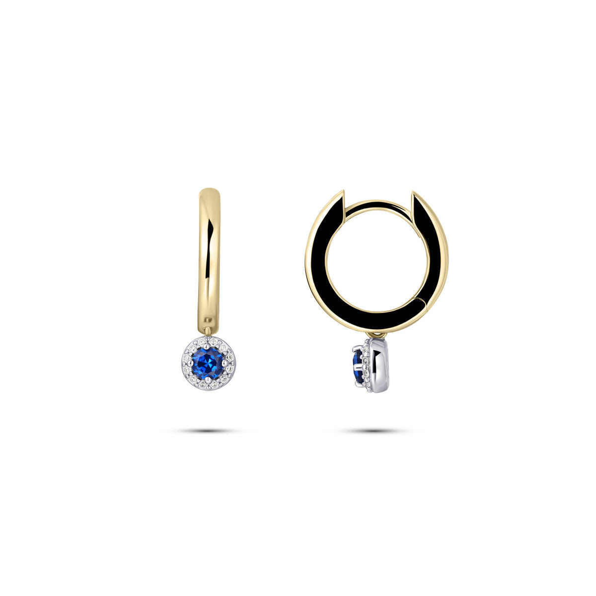 Gisser Oorringen Zilver Geel Verguld Zirkonia Blauw – KC1053YB – foto 2