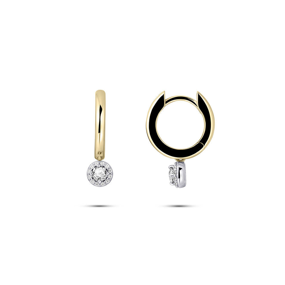 Gisser Oorringen Zilver Geel Verguld Zirkonia Wit – KC1053Y – foto 2