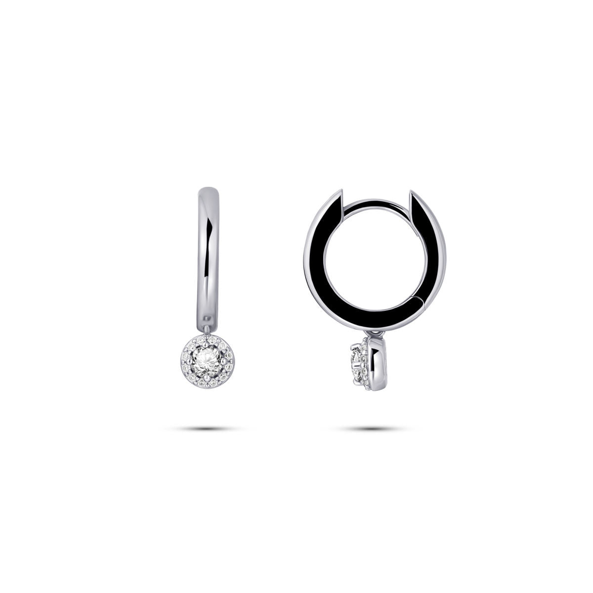 Gisser Oorringen Zilver Gerhodineerd Zirkonia Wit – KC1053 – foto 2