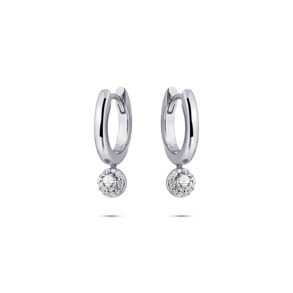 Gisser Oorringen Zilver Gerhodineerd Zirkonia Wit – KC1053