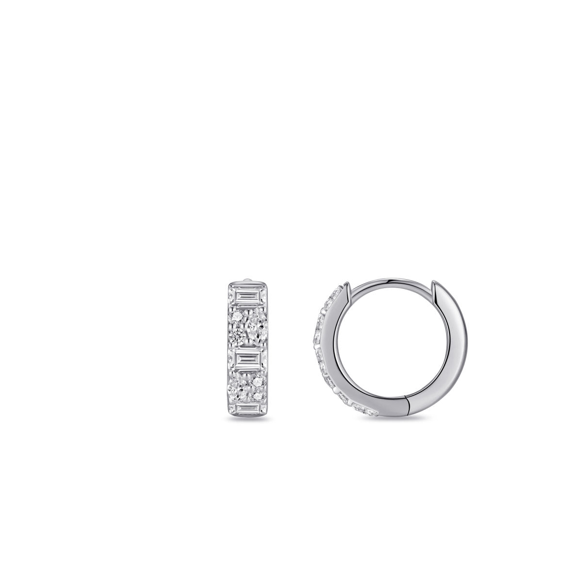 Gisser Oorringen Zilver Gerhodineerd Zirkonia Wit – KC1054 – foto 3