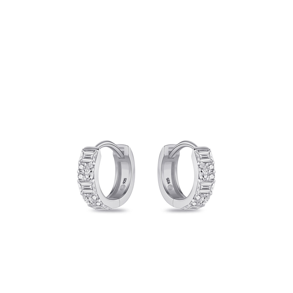 Gisser Oorringen Zilver Gerhodineerd Zirkonia Wit – KC1054