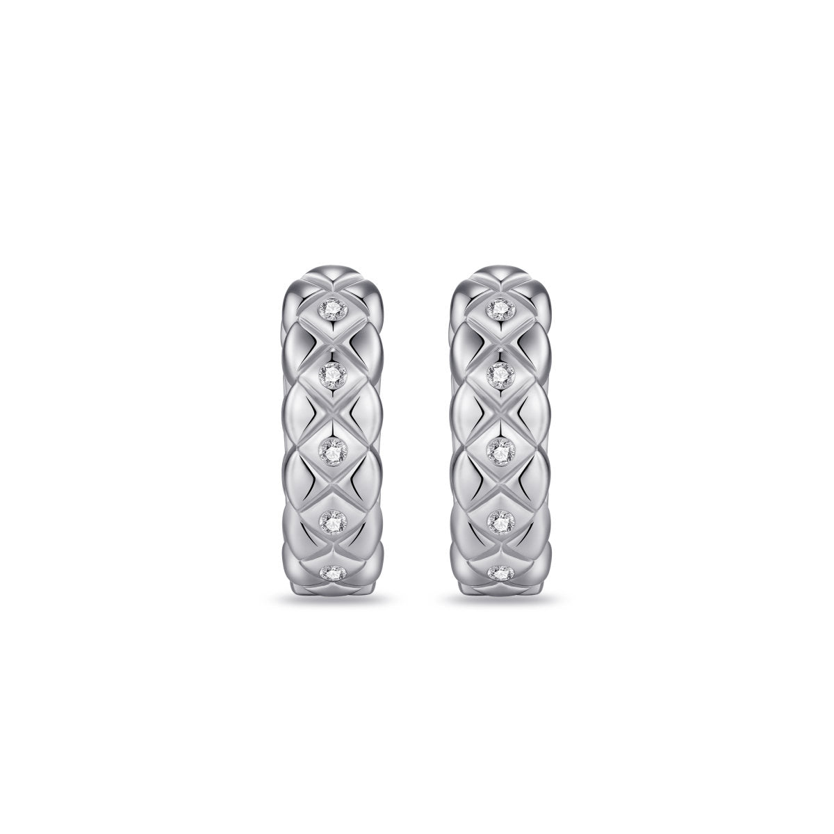 Gisser Oorringen Zilver Gerhodineerd Zirkonia Wit – KC1056 – foto 2