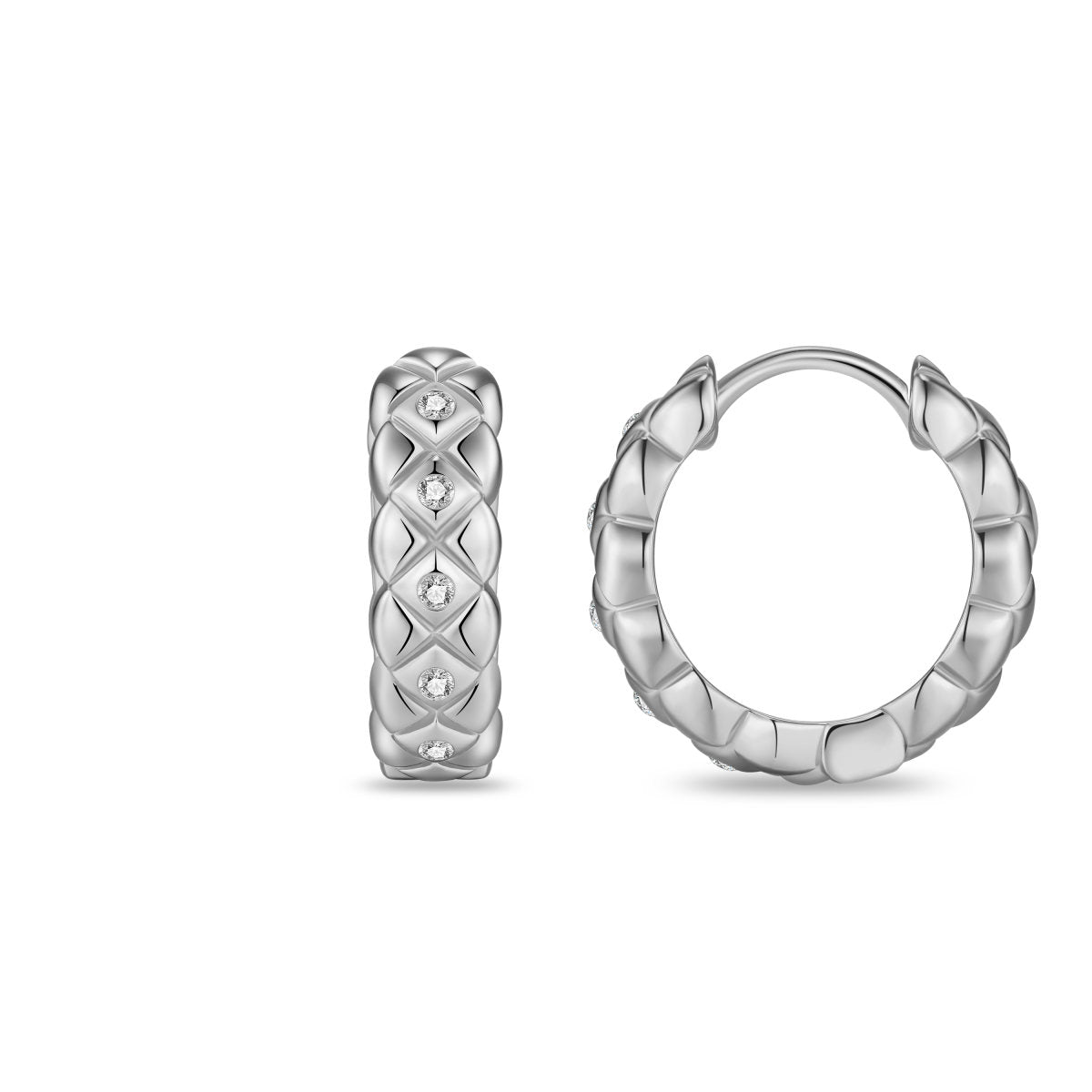 Gisser Oorringen Zilver Gerhodineerd Zirkonia Wit – KC1056 – foto 3