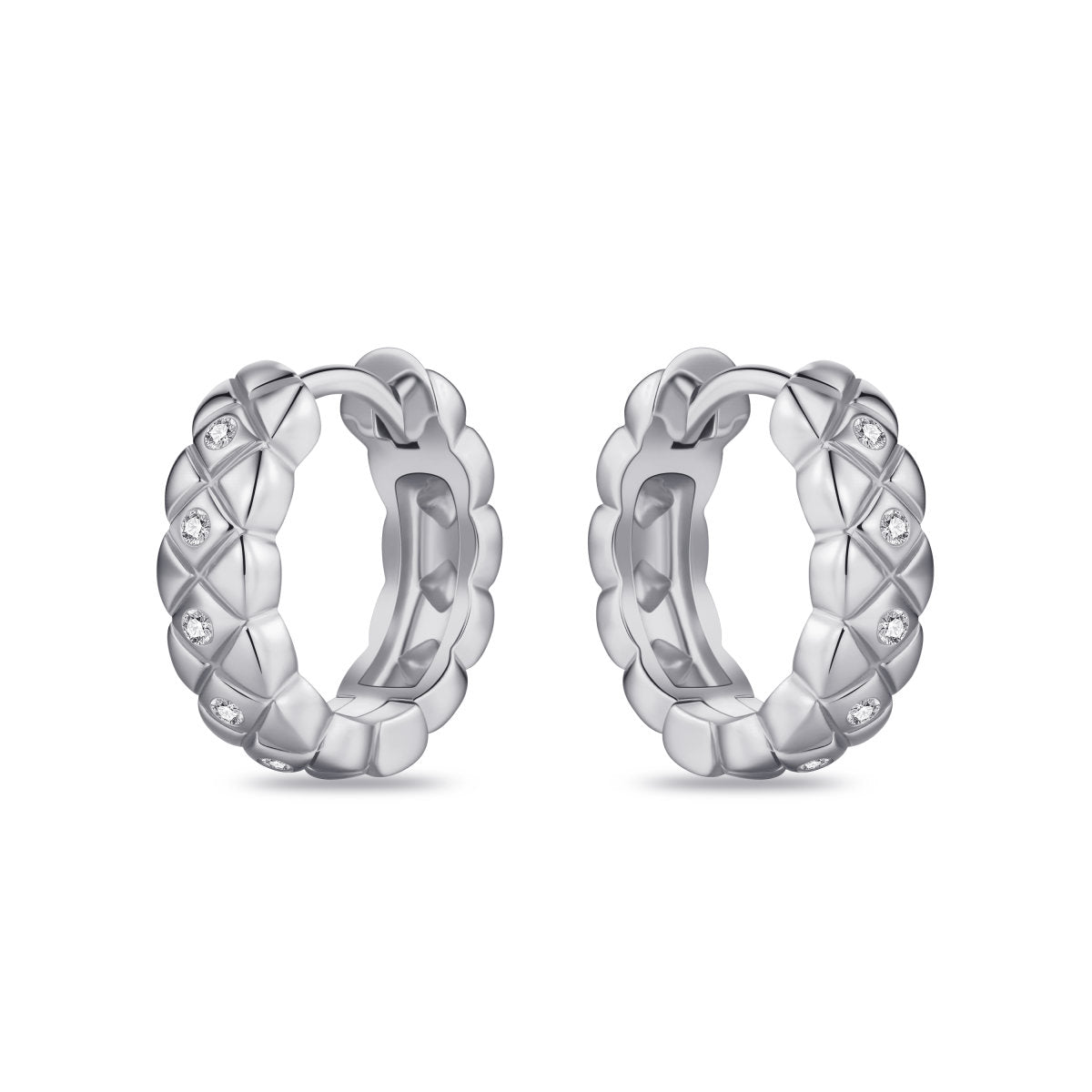 Gisser Oorringen Zilver Gerhodineerd Zirkonia Wit – KC1056