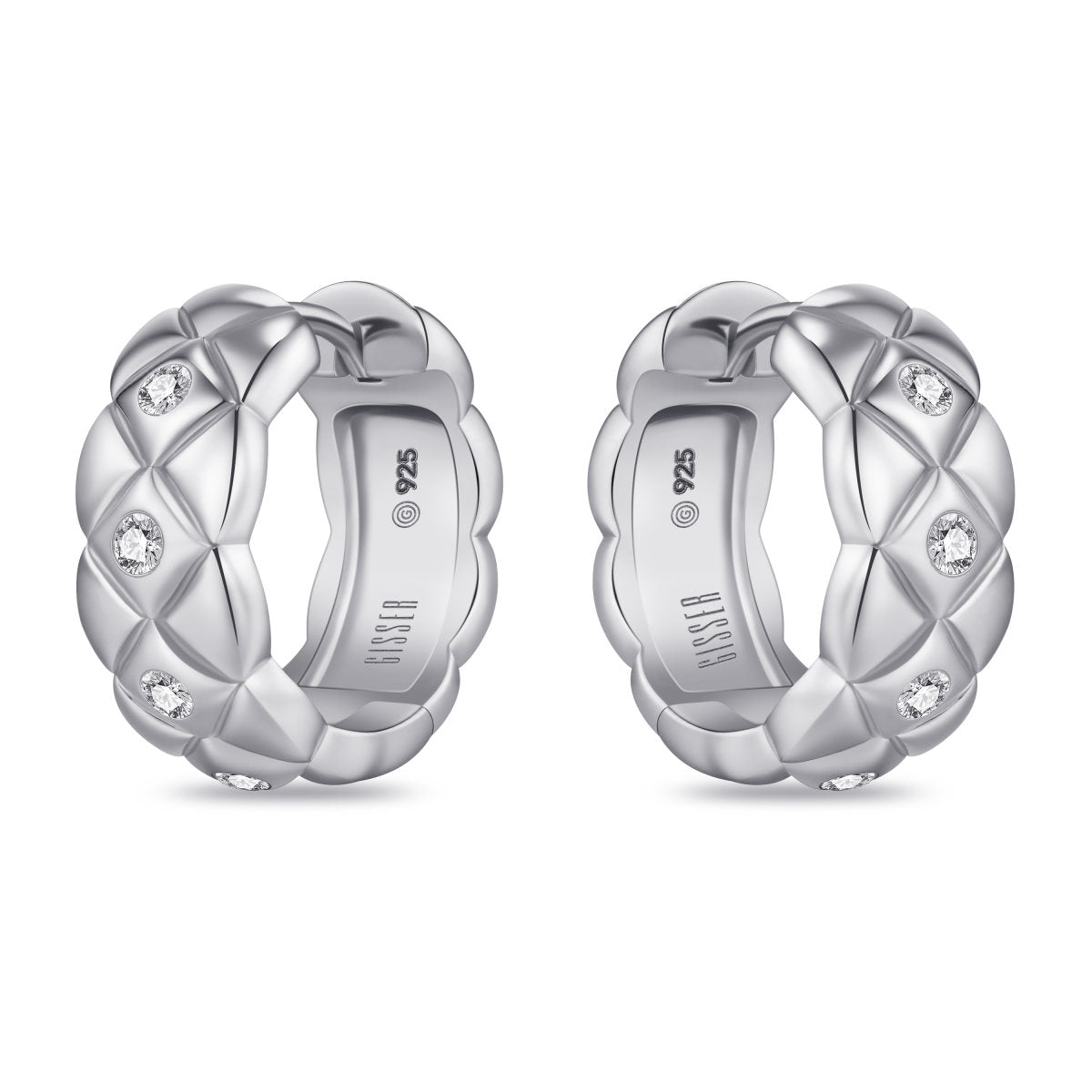 Gisser Oorringen Zilver Gerhodineerd Zirkonia Wit – KC1058