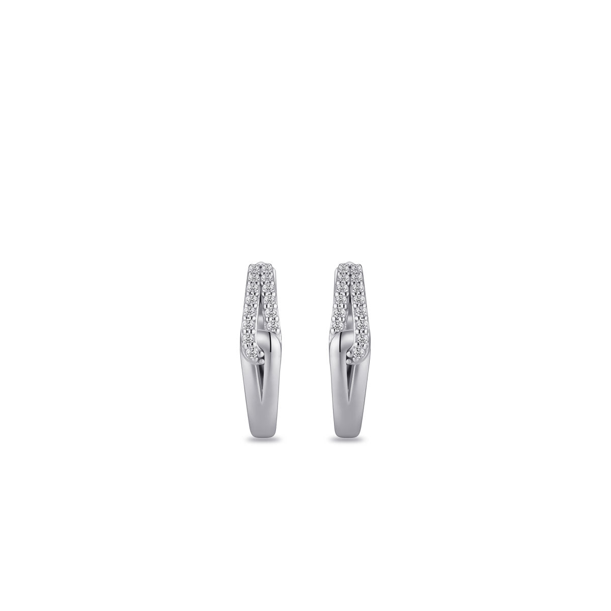 Gisser Oorringen Zilver Gerhodineerd Zirkonia Wit – KC1059 – foto 2