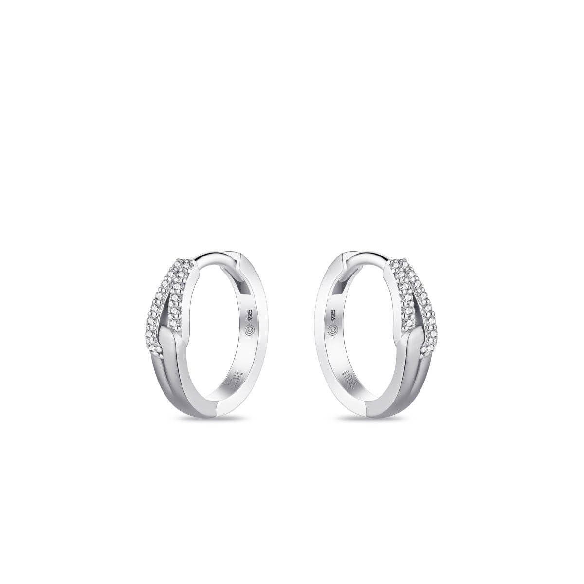 Gisser Oorringen Zilver Gerhodineerd Zirkonia Wit – KC1059