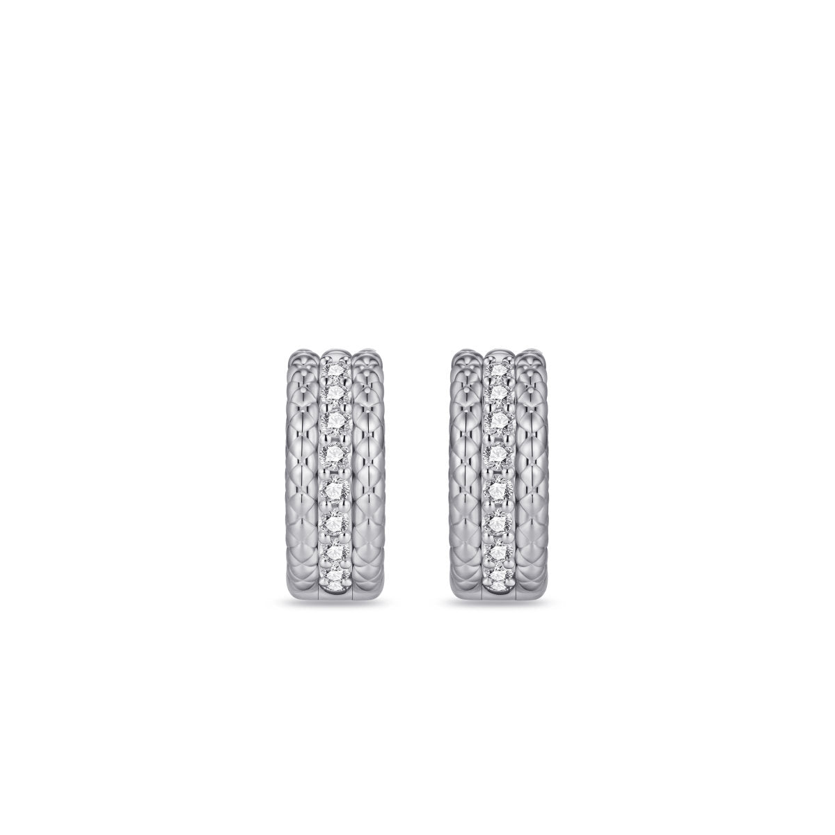 Gisser Oorringen Zilver Gerhodineerd Zirkonia Wit – KC1061 – foto 2