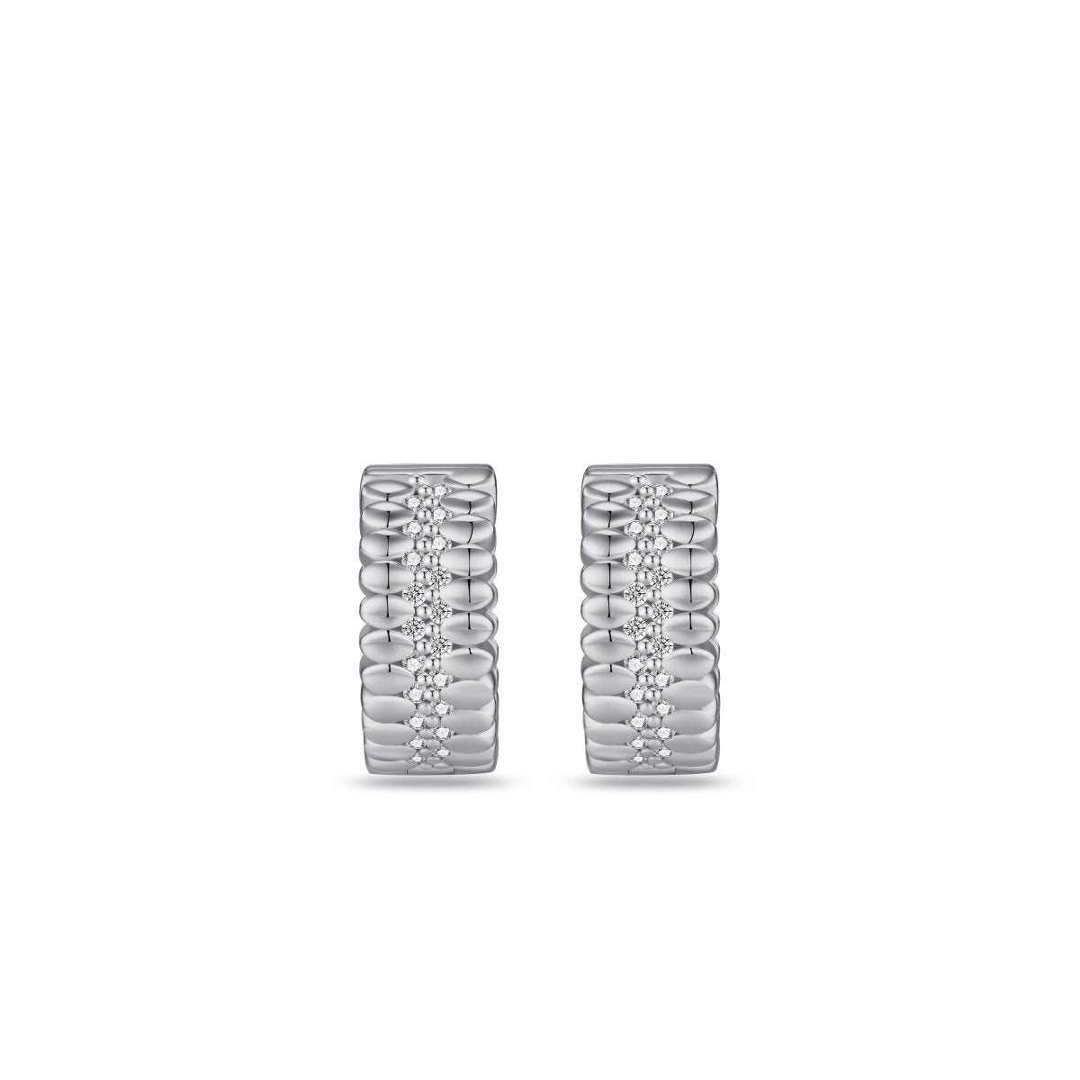 Gisser Oorringen Zilver Gerhodineerd Zirkonia Wit – KC1062 – foto 2