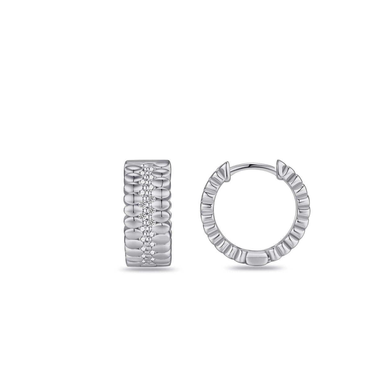 Gisser Oorringen Zilver Gerhodineerd Zirkonia Wit – KC1062 – foto 3