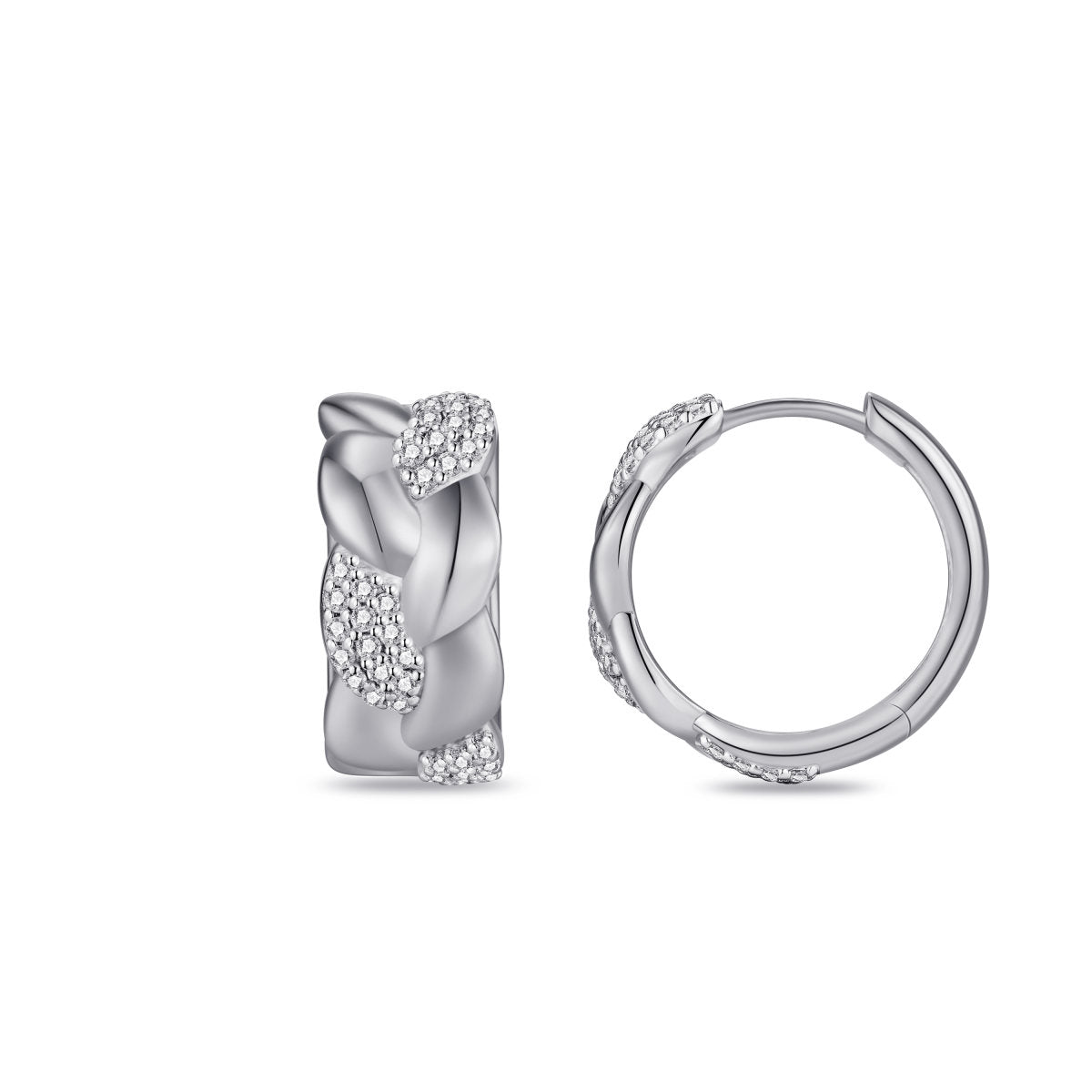 Gisser Oorringen Zilver Gerhodineerd Zirkonia Wit – KC1064 – foto 3