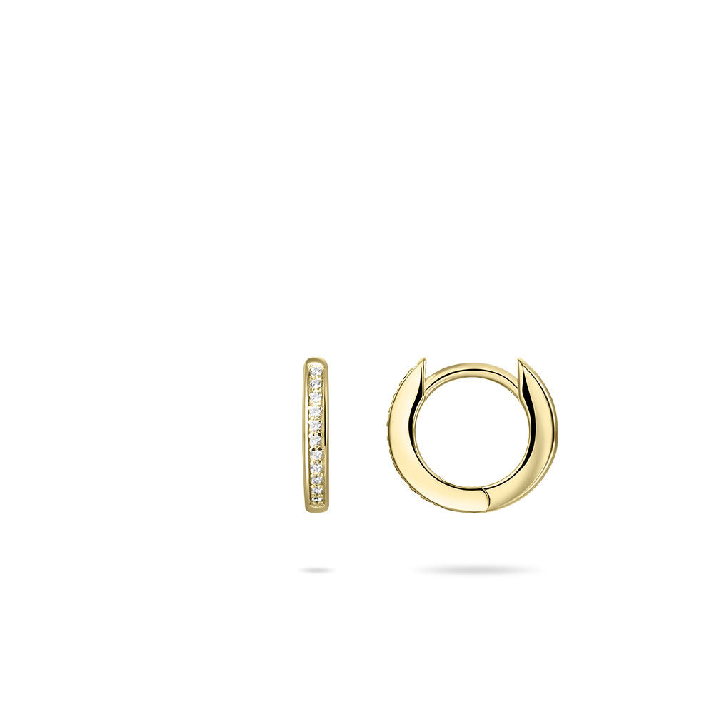 Gisser Oorringen Zilver Geel Verguld Zirkonia Wit – KCD2/12Y – foto 3