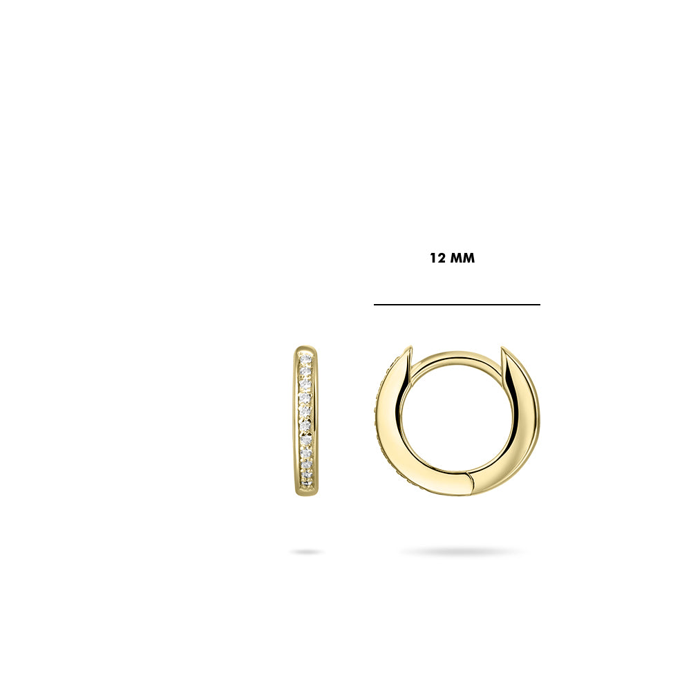 Gisser Oorringen Zilver Geel Verguld Zirkonia Wit – KCD2/12Y – foto 4