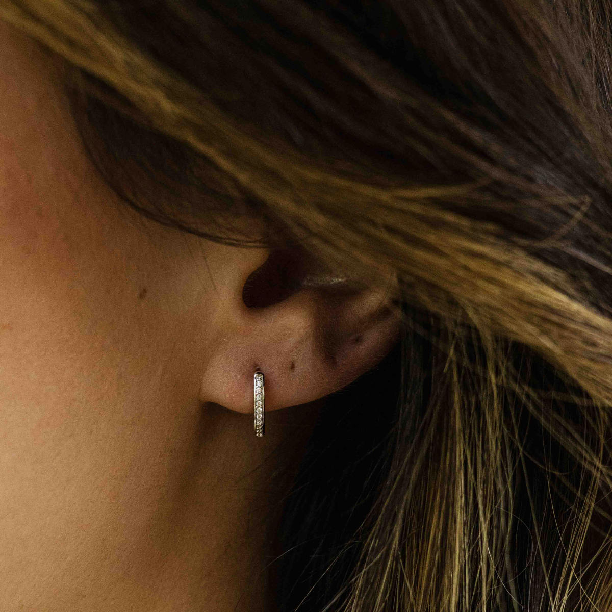 Gisser Oorringen Zilver Gerhodineerd Zirkonia Wit – KCD2/12 – foto 2