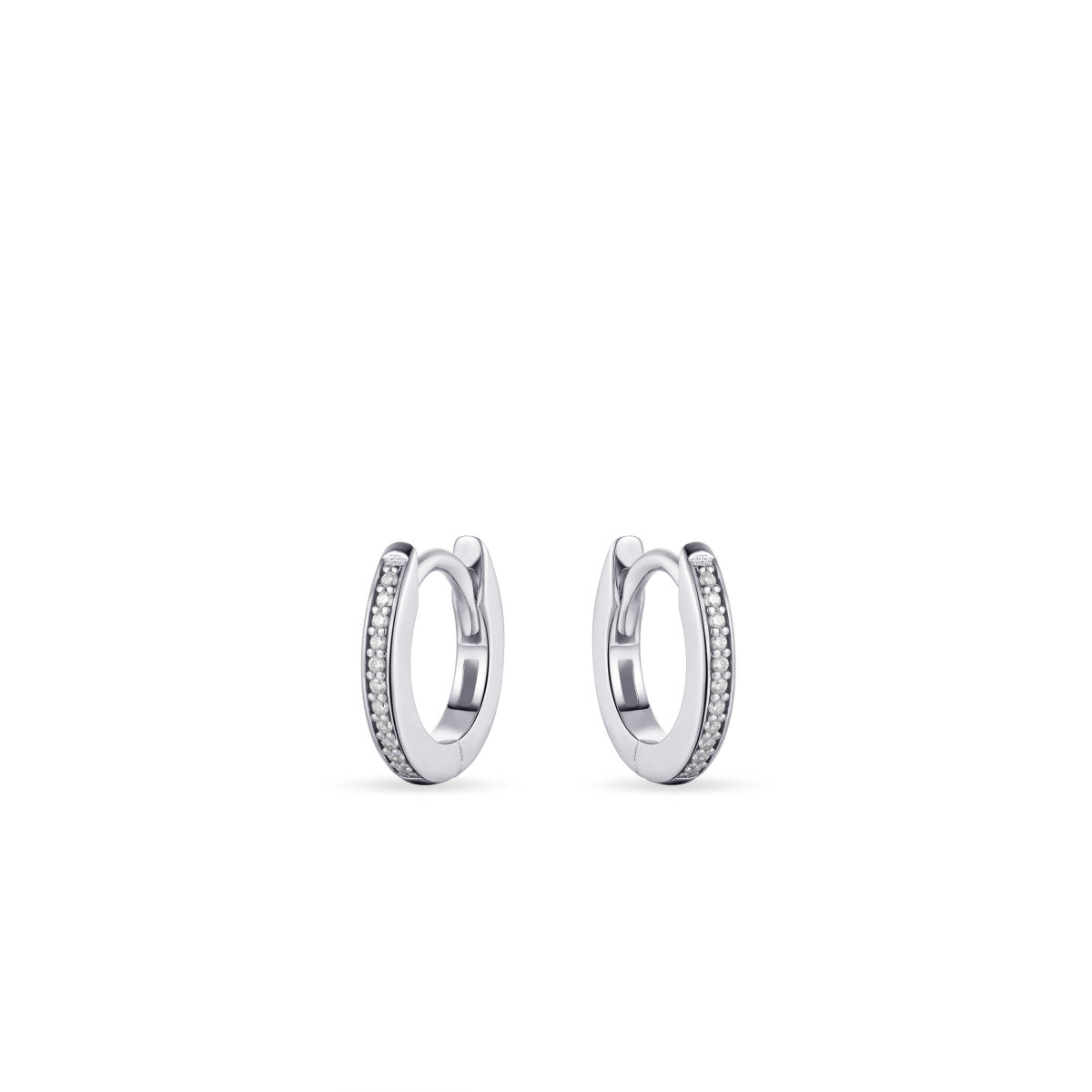 Gisser Oorringen Zilver Gerhodineerd Zirkonia Wit – KCD2/12