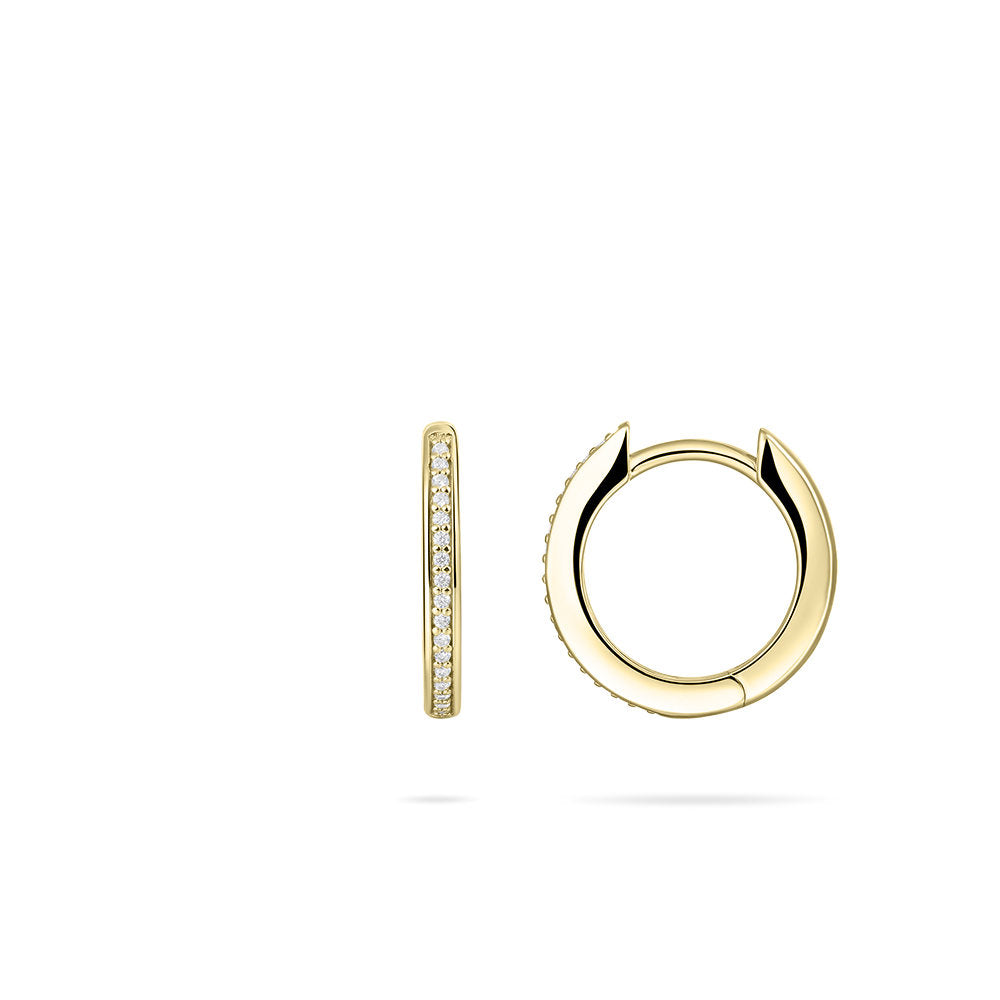 Gisser Oorringen Zilver Geel Verguld Zirkonia Wit – KCD2/15Y – foto 3