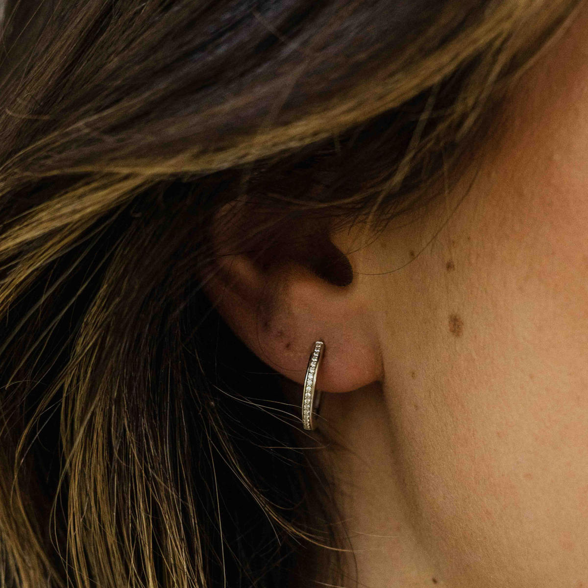 Gisser Oorringen Zilver Gerhodineerd Zirkonia Wit – KCD2/15 – foto 2