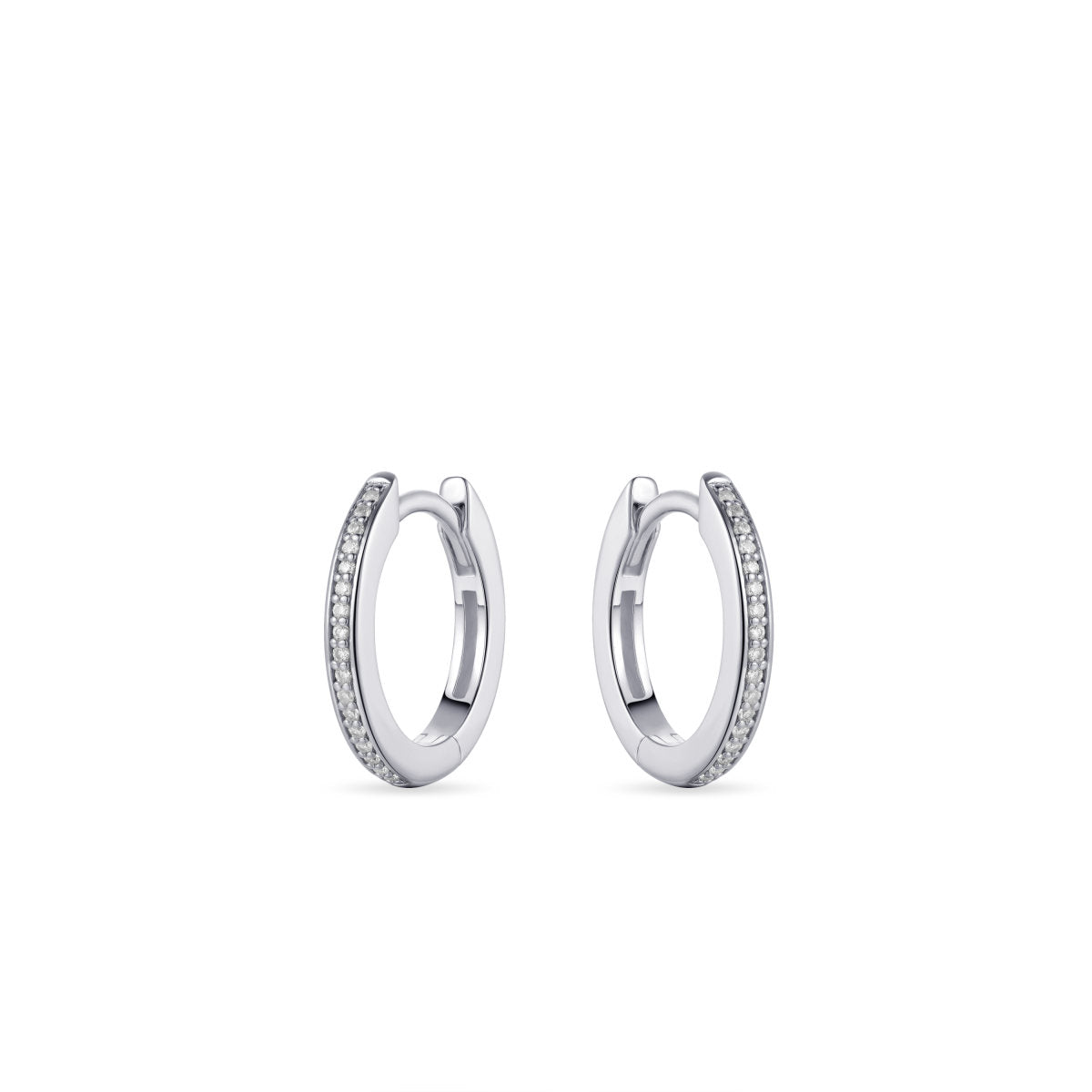 Gisser Oorringen Zilver Gerhodineerd Zirkonia Wit – KCD2/15