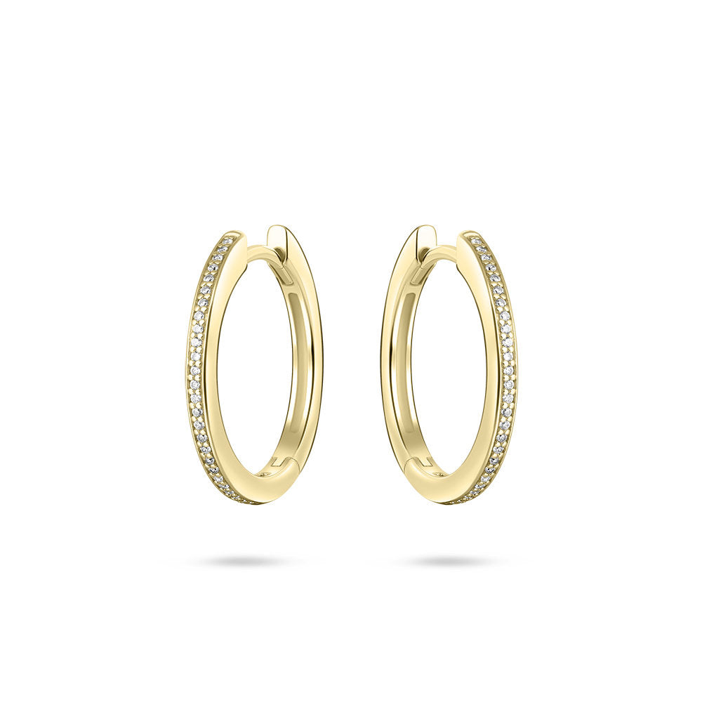 Gisser Oorringen Zilver Geel Verguld Zirkonia Wit – KCD2/20Y