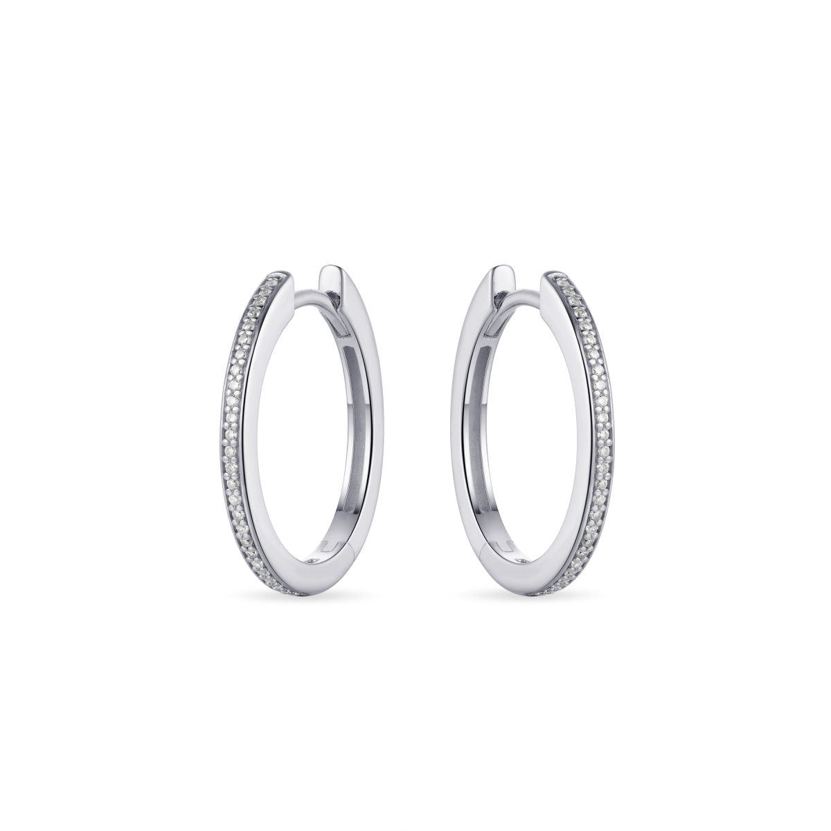 Gisser Oorringen Zilver Gerhodineerd Zirkonia Wit – KCD2/20